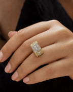 Female model wearing 14K Ladies Miami Beach Diamond Ring