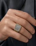 Male model wearing 14K Square Forever Diamond Ring
