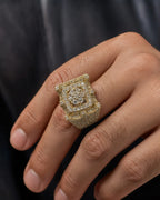 Male model wearing 14K Tower Diamond Ring