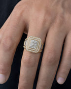 Male model wearing 14K 18.4MM Champion Diamond Baguette Ring