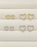 14K Open Heart Diamond Earrings styled photo