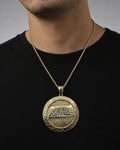 Male model wearing 10K Last Supper Pendant 2.6"