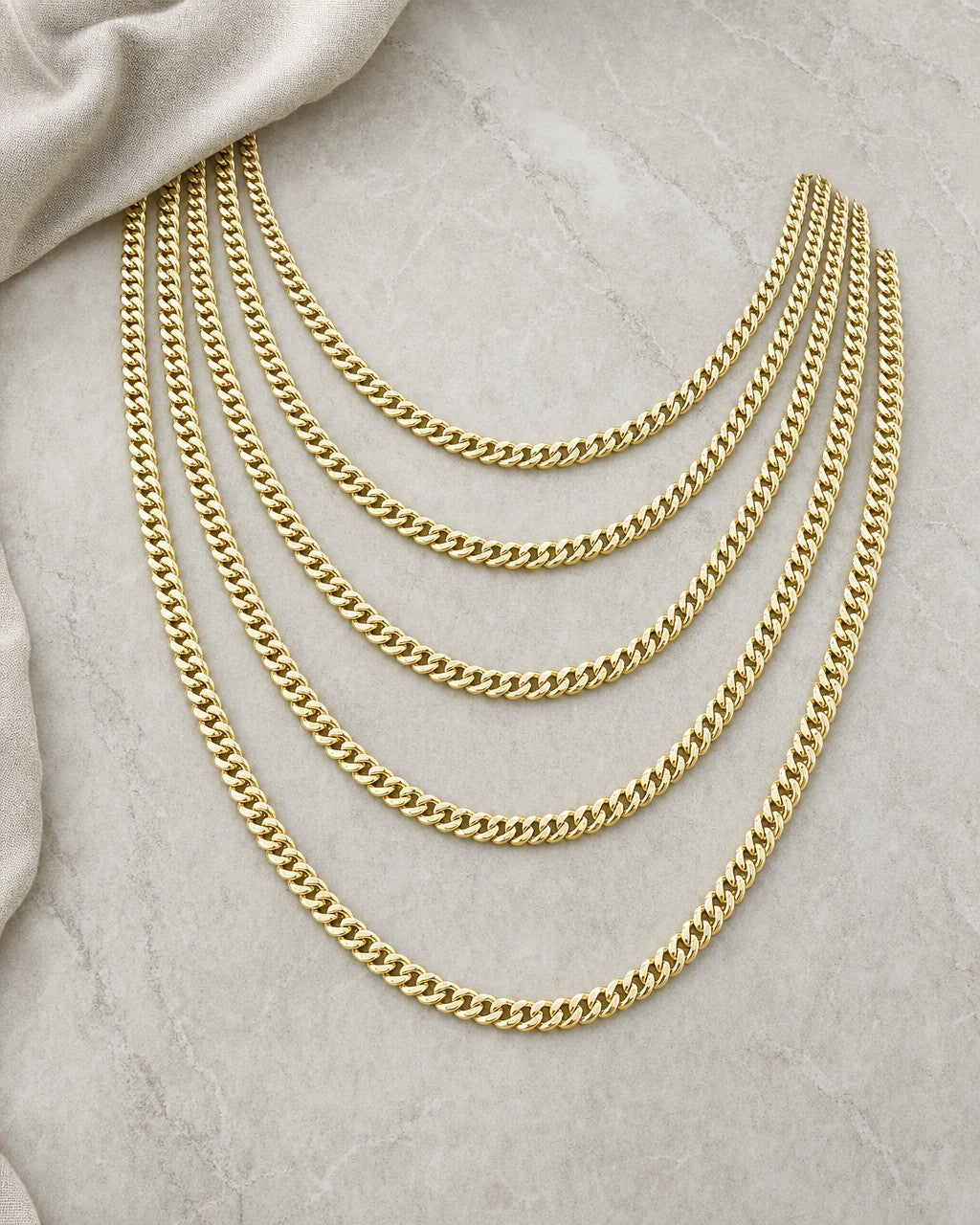 10K 5MM Miami Cuban Link Chain 16-24” styled photo