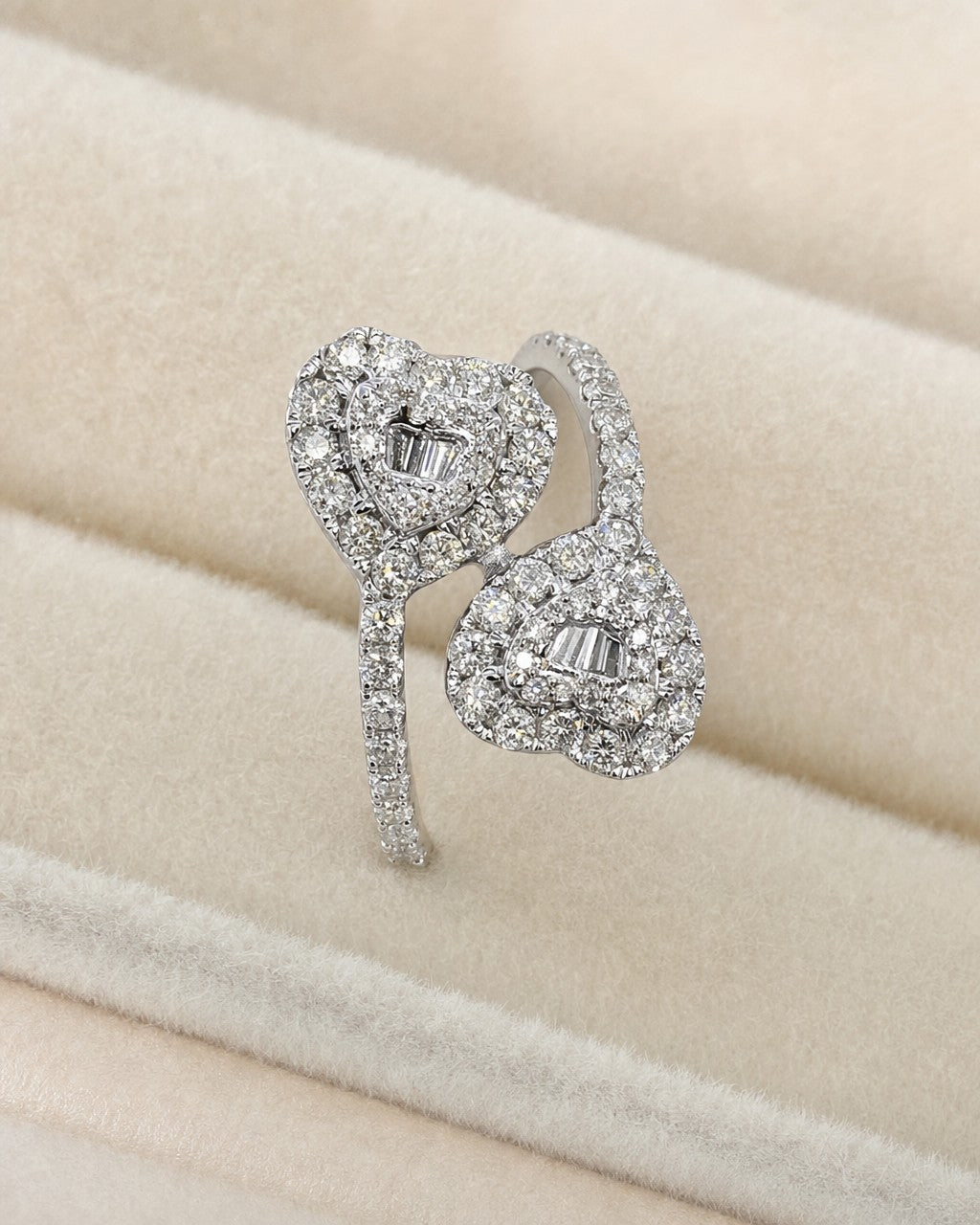 14K Heart Bangle Diamond Engagement Ring styled photo