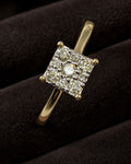 14K Square Diamond Engagement Ring styled photo