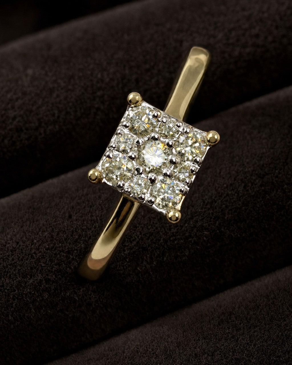 14K Square Diamond Engagement Ring styled photo