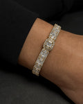 Male model wearing 14K Bangle Diamond Baguette Engagement Ring