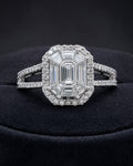 14K Rectangle Diamond Baguette Engagement Ring styled photo