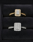 14K Rectangle Diamond Engagement Ring styled photo