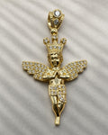 14K Baby Angel With Crown Pendant styled photo