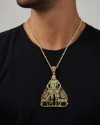 Male model wearing 14K Saint Lazarus Pendant