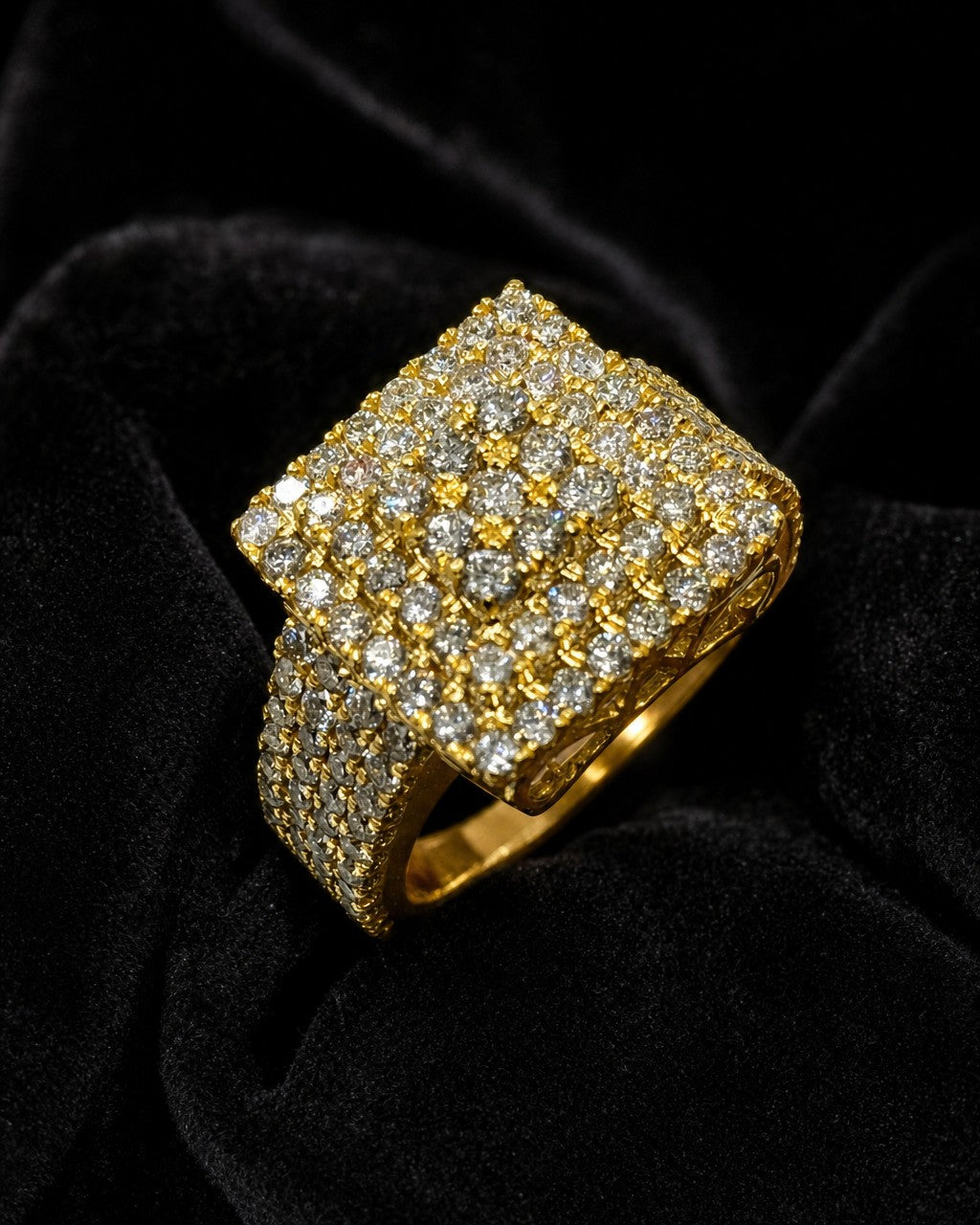10K Square Love Diamond Ring styled photo