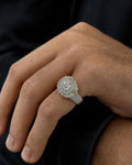 Male model wearing 10K Divine Flower Diamond Ring