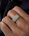 Male model wearing 10K Flower Crown Diamond Ring