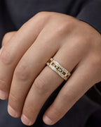 Male model wearing 10K Anniversary Link Diamond Band