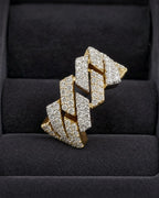 10K Two-Tone Cuban Link Diamond Ring styled photo