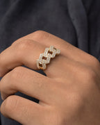 Male model wearing 10K Big & Bold Cuban Link Diamond Ring