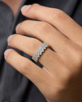 Male model wearing 10K Closed Cuban Link Diamond Ring