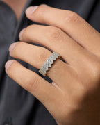 Male model wearing 10K Closed Cuban Link Diamond Ring