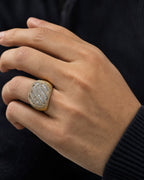 Male model wearing 10K Round Championship Diamond Baguette Ring