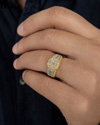 Male model wearing 10K Champion Diamond Baguette Ring