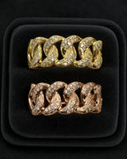 10K Cuban Link Diamond Ring (9mm) styled photo