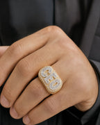 Male model wearing 10K/14K CEO Name Plate Diamond Ring