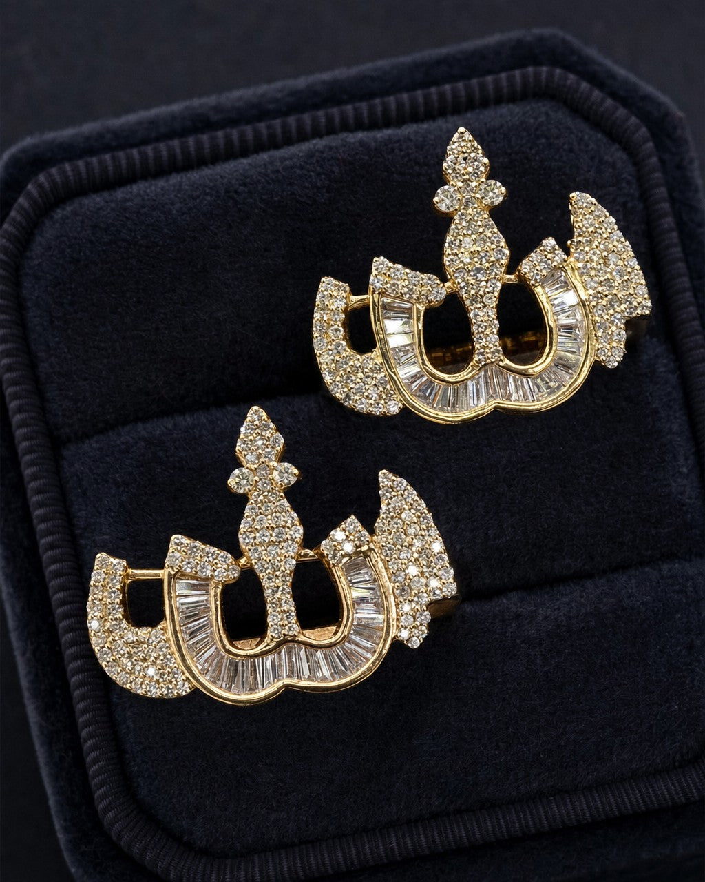 10K Allah Diamond Baguette Ring styled photo