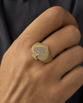 Male model wearing 10K 3D Spade Diamond Ring