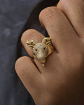 Male model wearing 10K GOAT Diamond Ring
