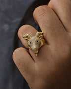 Male model wearing 10K GOAT Diamond Ring