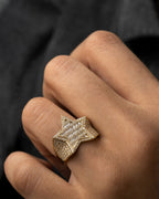 Male model wearing 10K Star Diamond Baguette Ring