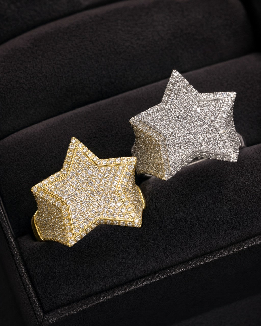 10K 3D Star Diamond Ring styled photo