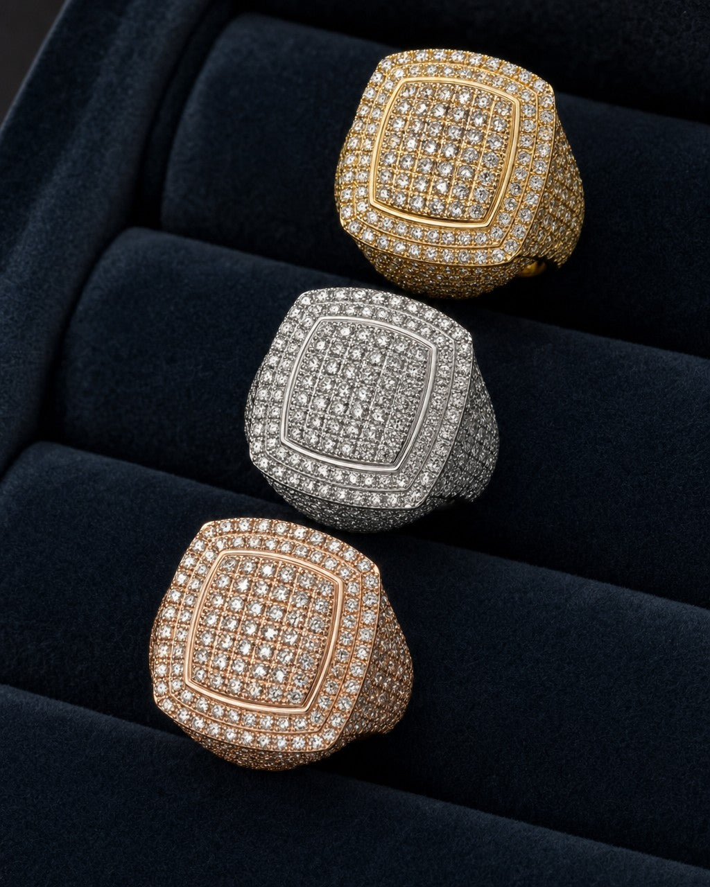 10K Jumbo Square Diamond Ring styled photo