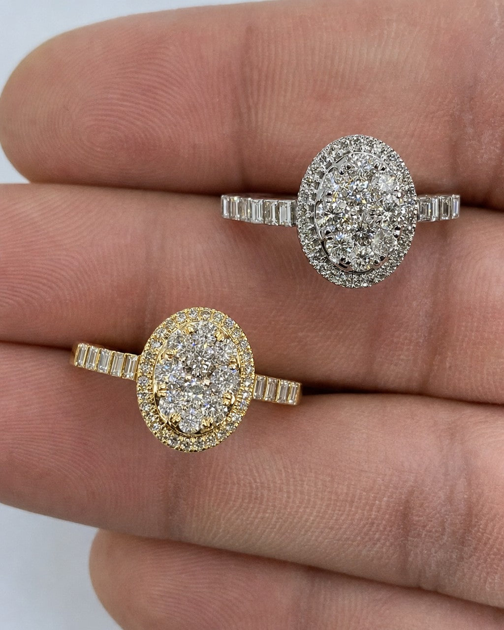 14K Princess Oval Diamond Engagement Ring styled photo