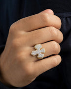 Male model wearing 10K Bold Cross Diamond Ring