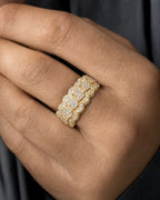 Male model wearing 10K/14K 10MM Iced Diamond Ring