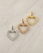 10K/14K Open Heart Diamond Pendant styled photo