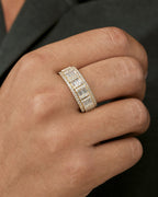 Male model wearing 10K/14K Roy Diamond Baguette Ring